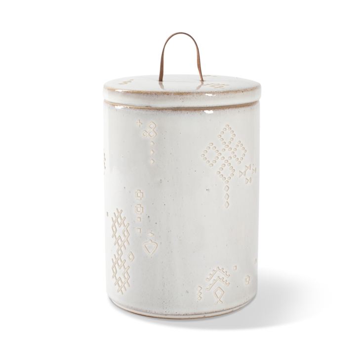 FRINGE STUDIO PET SHOP MARKS WHITE ARTISAN PET TREAT JAR product image