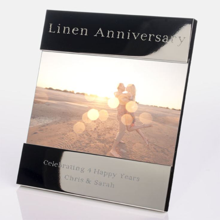 Engraved 4th (Linen) Anniversary Photo Frame product image