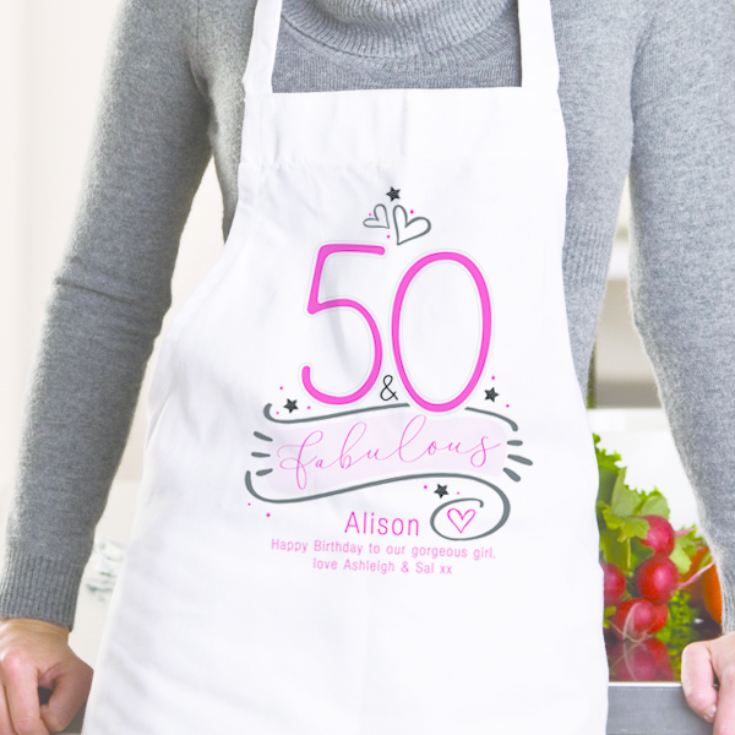 Personalised 50 and Fabulous Apron product image