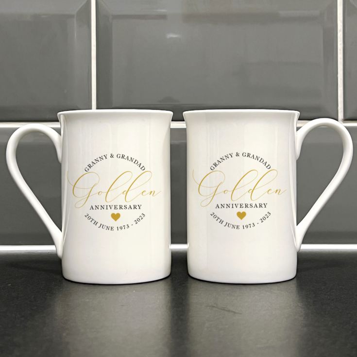 Personalised 50th Anniversary Bone China Mugs product image