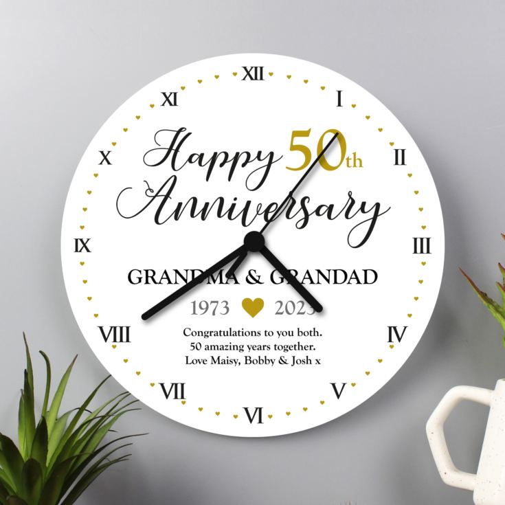Personalised 50th Anniversary Clock product image