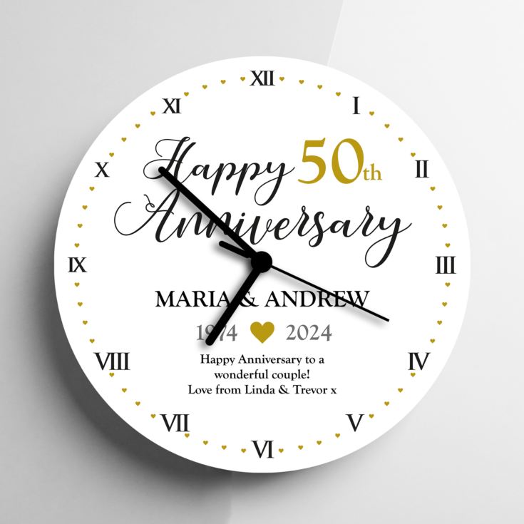 Personalised 50th Anniversary Clock product image