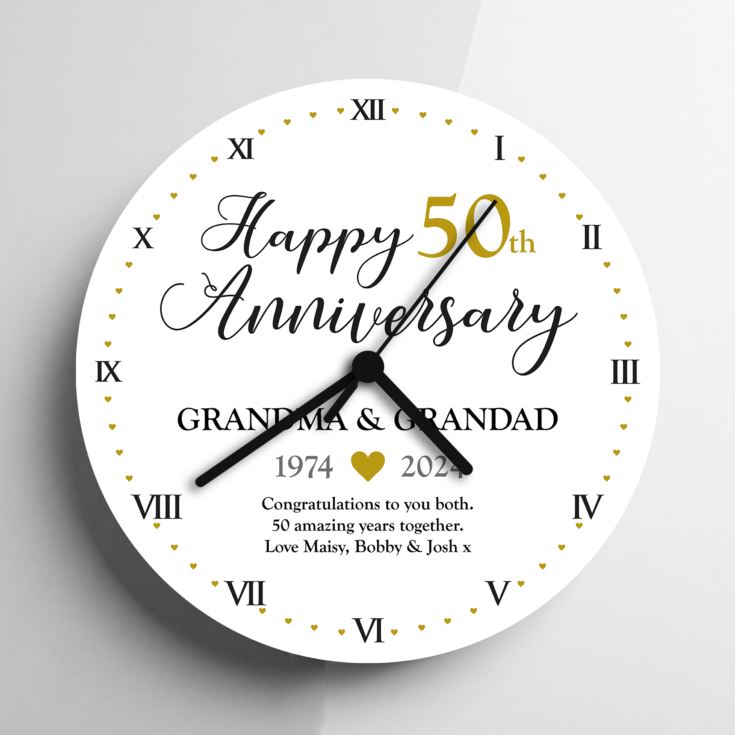 Personalised 50th Anniversary Clock product image