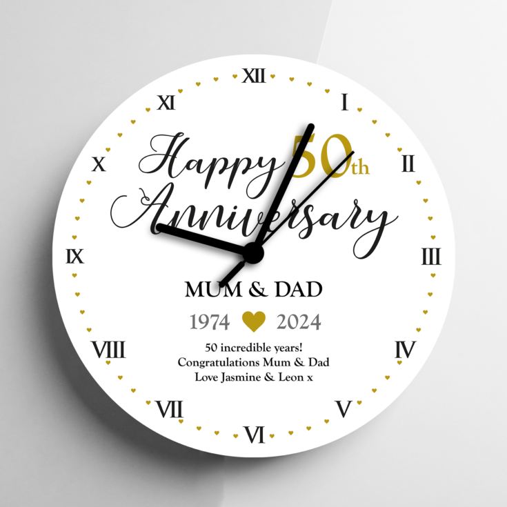 Personalised 50th Anniversary Clock product image