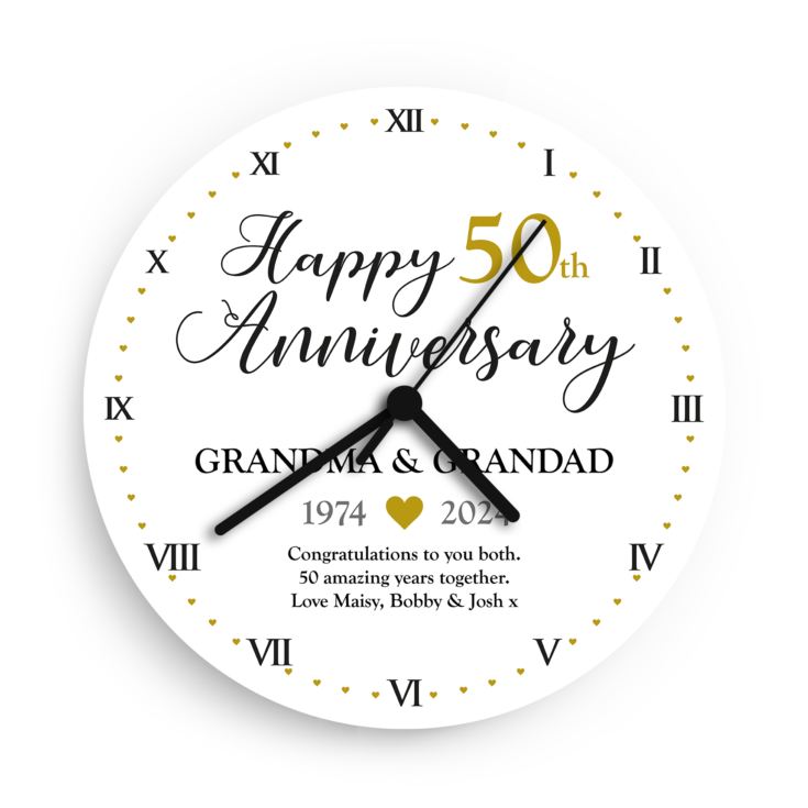 Personalised 50th Anniversary Clock product image