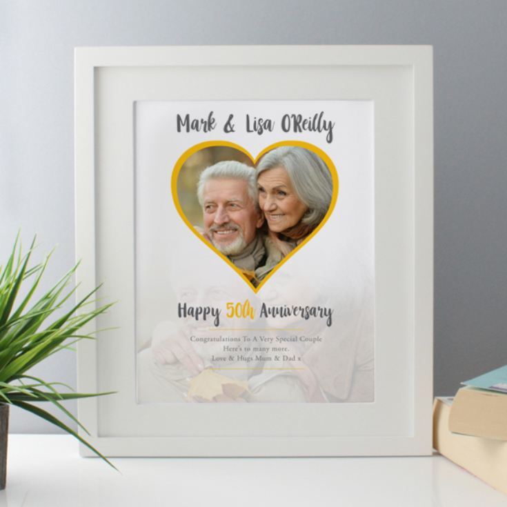 Personalised Golden Wedding Anniversary Framed Photo Print product image