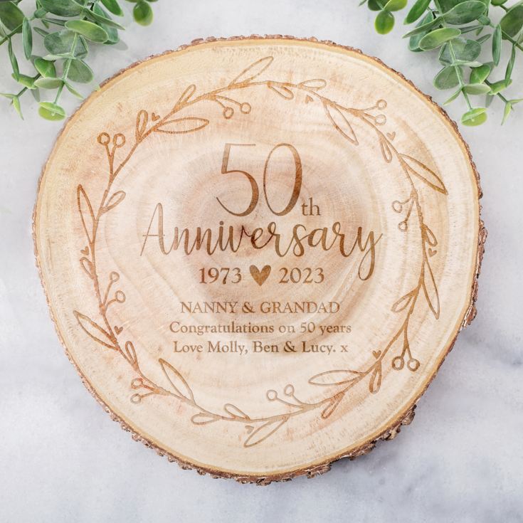 Personalised 50th Anniversary Tree Slice product image
