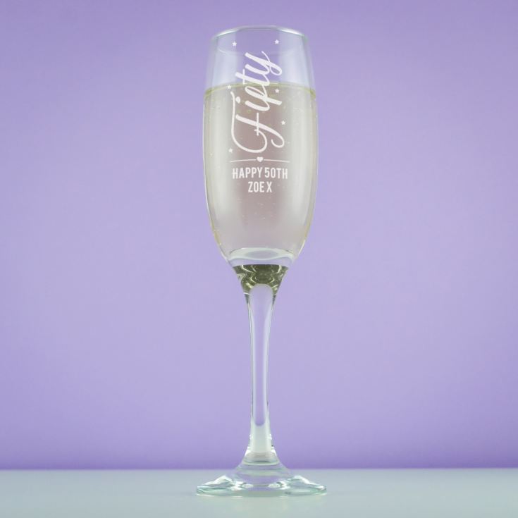 Personalised 50th Birthday Prosecco Glass product image