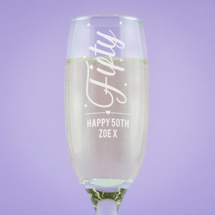 Personalised 50th Birthday Prosecco Glass product image