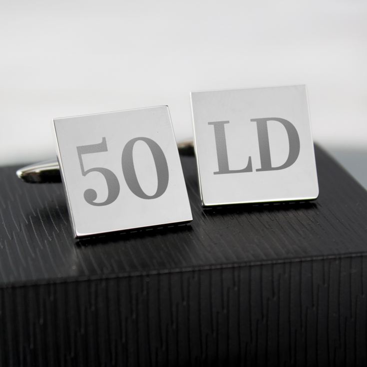 Personalised 50th Birthday Silver Plated Cufflinks product image