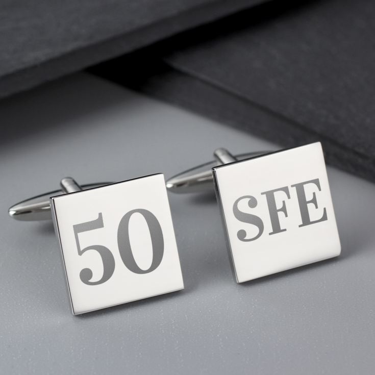 Personalised 50th Birthday Silver Plated Cufflinks product image