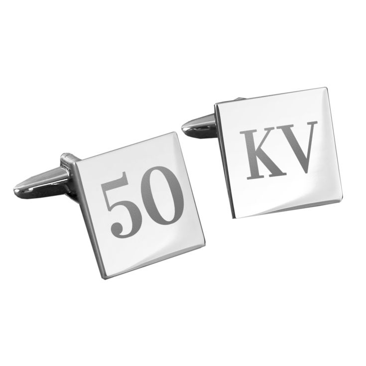 Personalised 50th Birthday Silver Plated Cufflinks product image