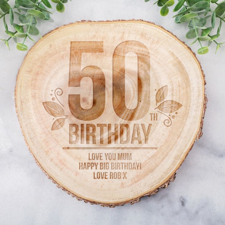 Personalised 50th Birthday Tree Slice product image