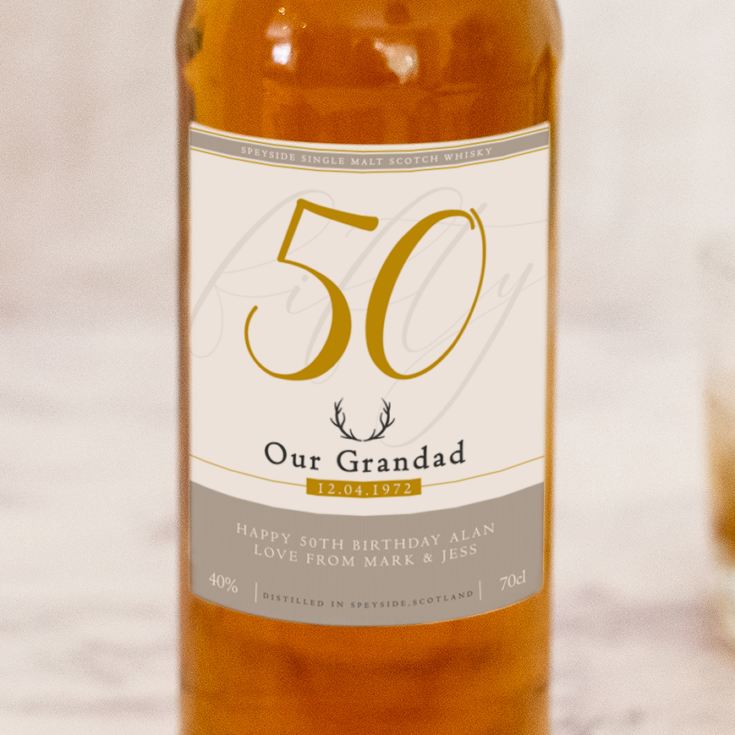 Personalised 50th Birthday Single Malt Whisky product image