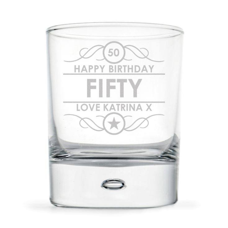 Personalised 50th Birthday Whisky Glass product image