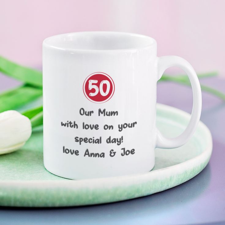 Personalised 50th Birthday Mug Red product image