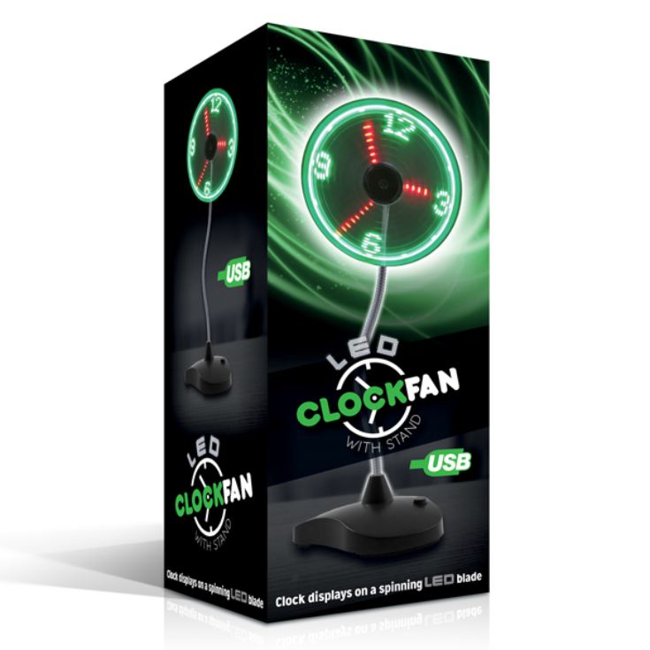 LED Clock Fan With Stand The Gift Experience