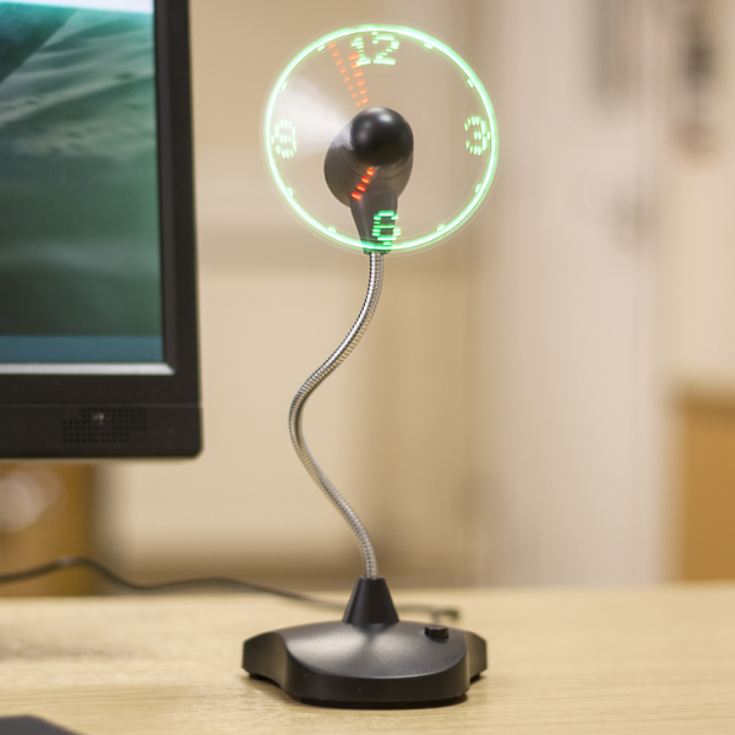 LED Clock Fan With Stand The Gift Experience