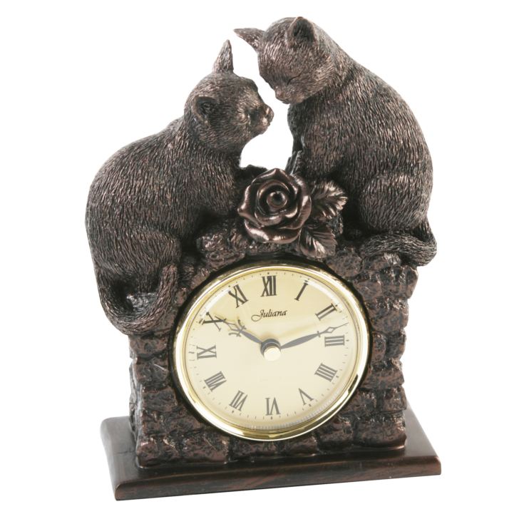 Figurine Clock Bronze Effect 2 Cats product image