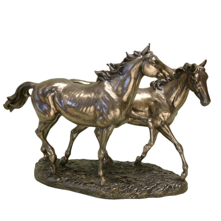 Polished Bronze 2 Trotting Horses product image