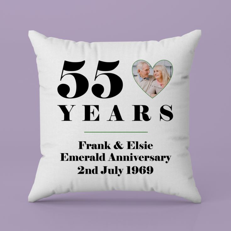 Personalised 55th Wedding Anniversary Photo Cushion product image