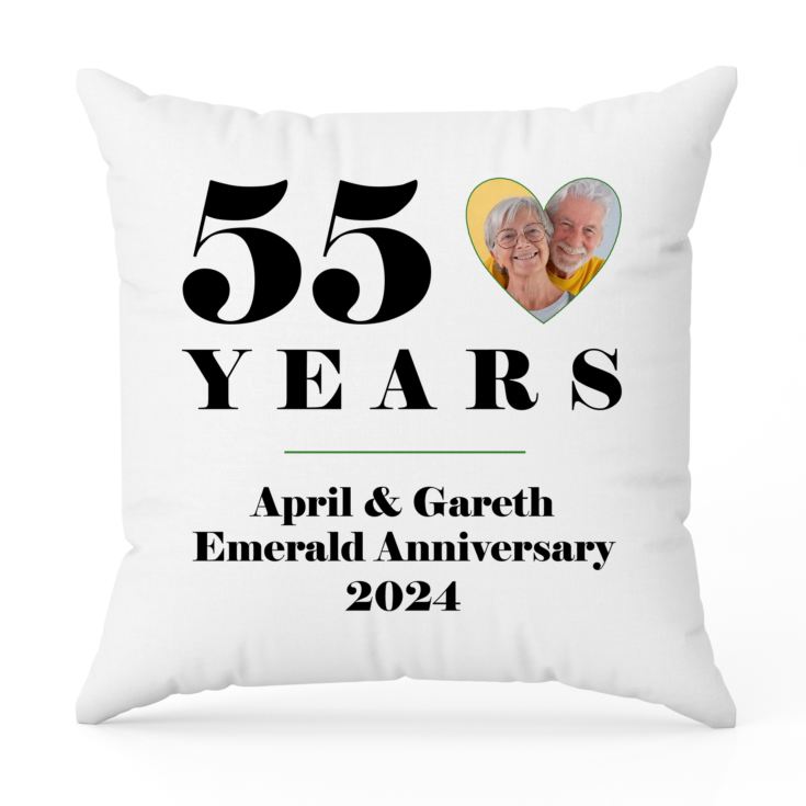 Personalised 55th Wedding Anniversary Photo Cushion product image