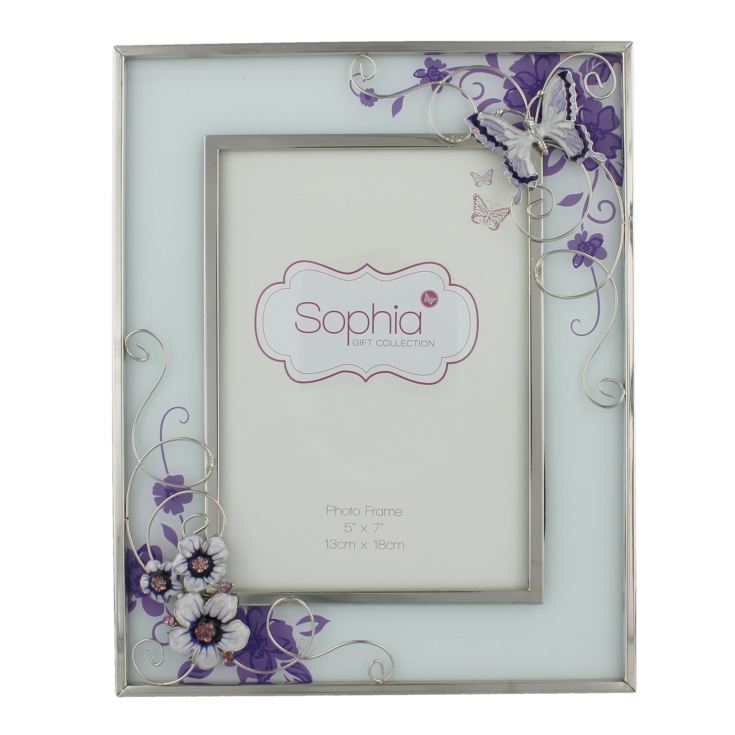 5" x 7" - Sophia Glass & Wire Frame - Purple Butterfly product image