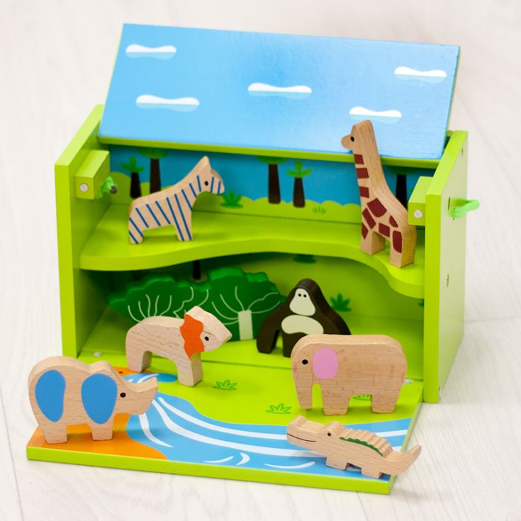Personalised Wooden Zoo Play Box The Gift Experience