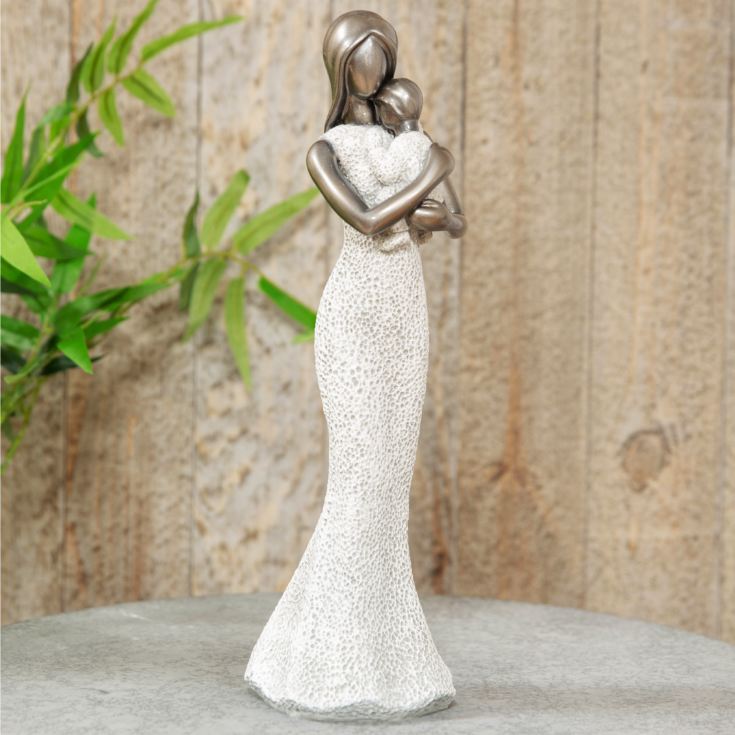 Stone Effect Polished Silver Figurine Mother & Child 29.5cm product image