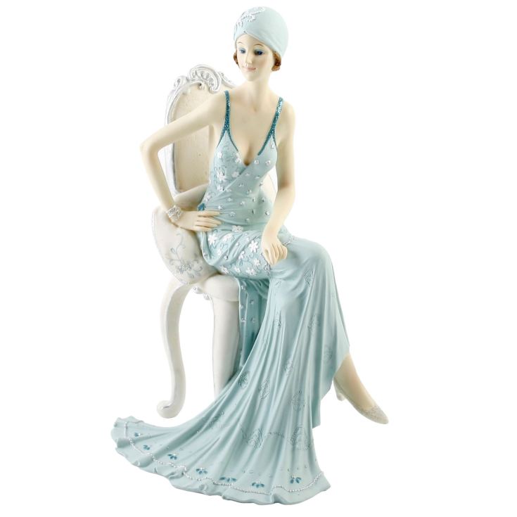 Broadway Belles - Lady in Teal Dress Sitting on Chair product image