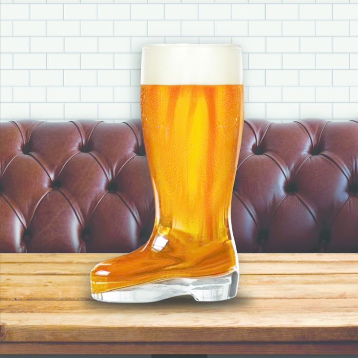 Personalised Glass Beer Boot The Gift Experience