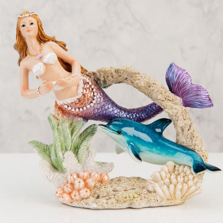 Naturecraft Collection Resin Figurine Mermaid & Dolphin product image
