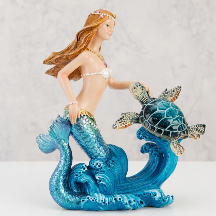 Naturecraft Collection Resin Figurine Mermaid & Turtle product image