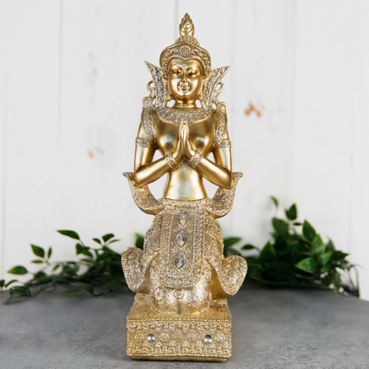 Gold Kneeling Thai Buddha Figurine 29cm product image