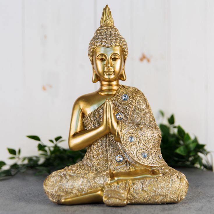 Gold Sitting Thai Buddha Figurine 28cm product image