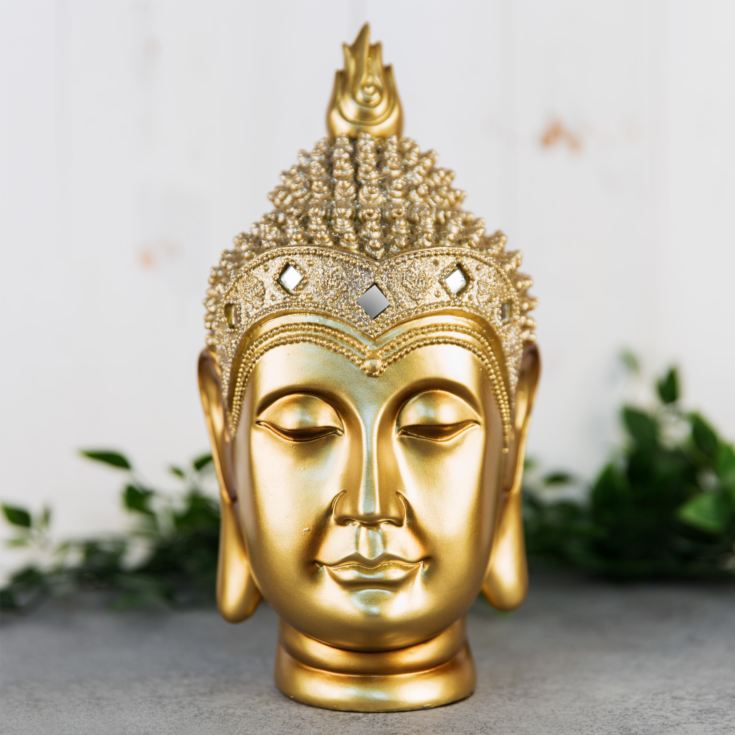 Gold Thai Buddha Head Figurine 24.5cms product image