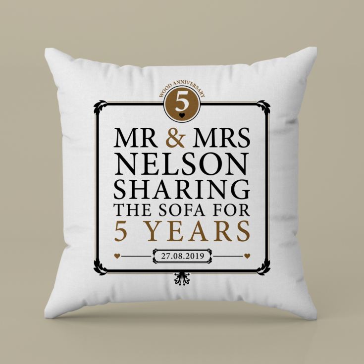 Personalised 5th Anniversary Sharing The Sofa Cushion product image