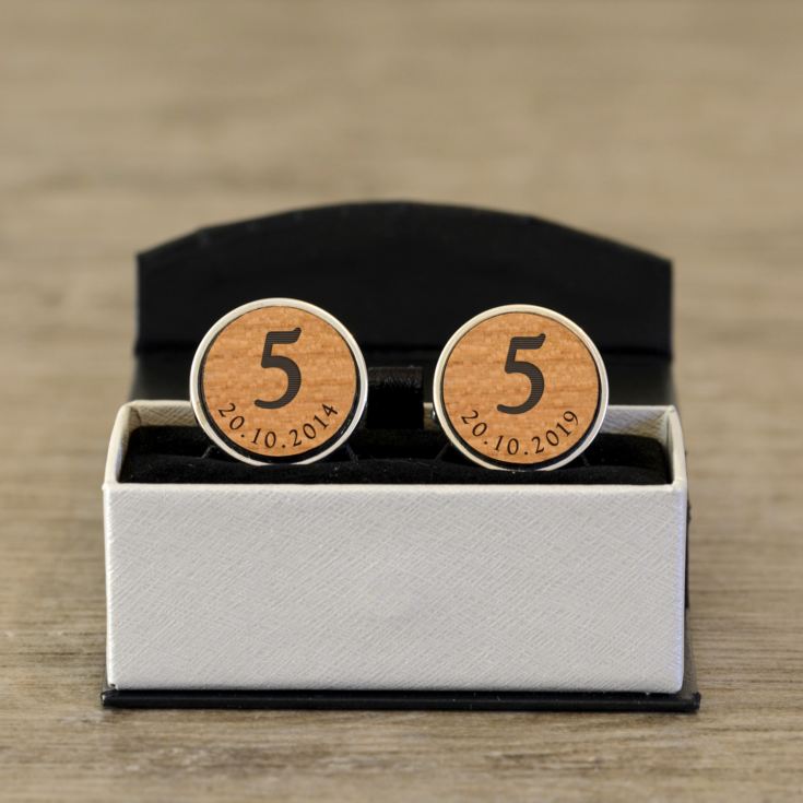 Engraved 5th Anniversary Cufflinks product image