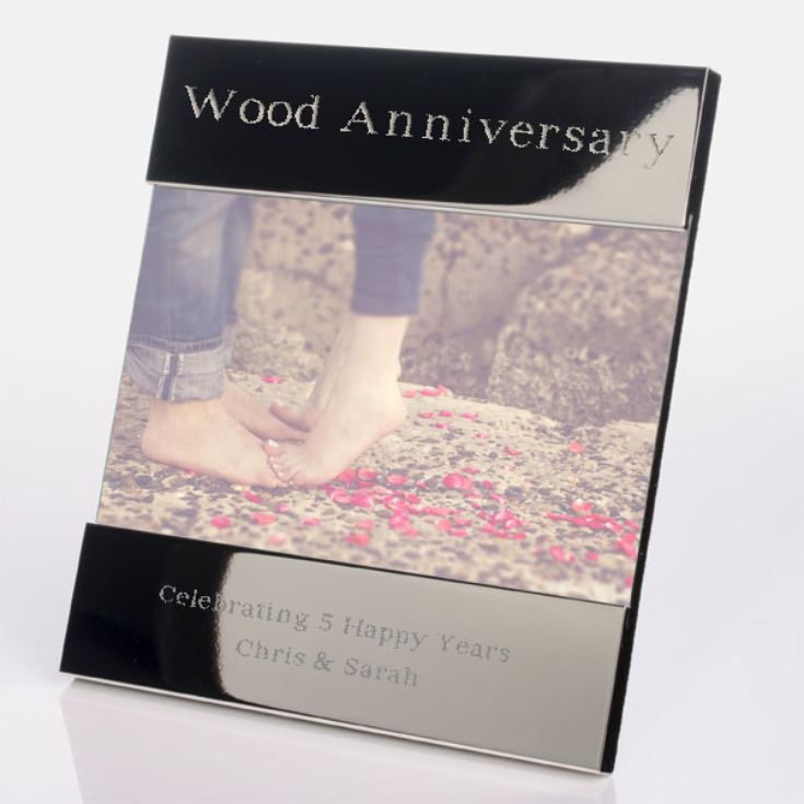 Engraved 5th (Wood) Anniversary Photo Frame product image