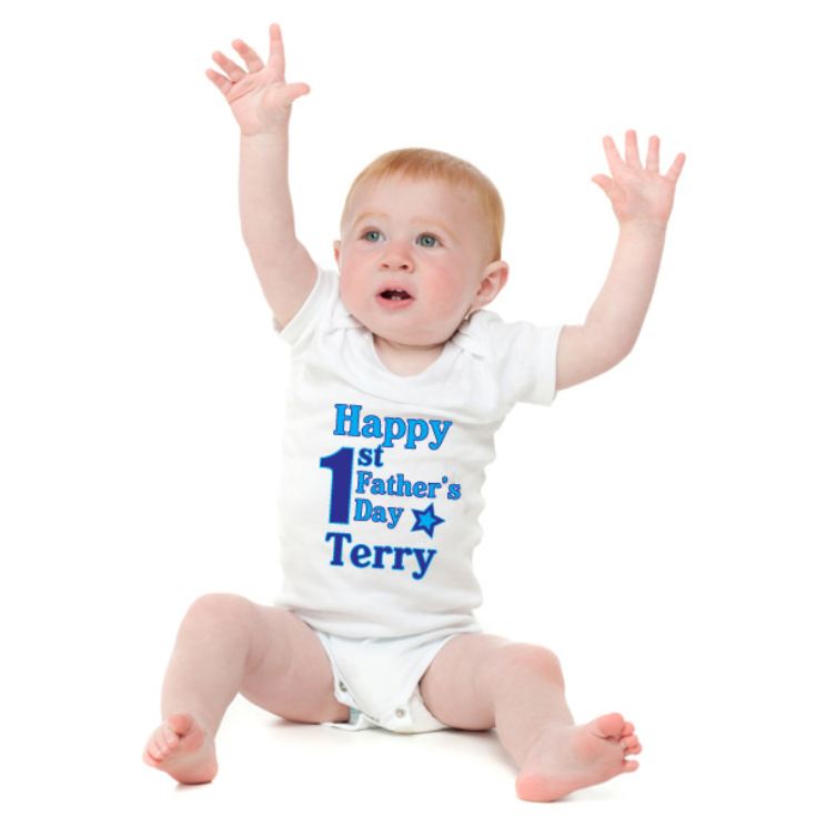 First Father's Day Personalised Baby Grow product image