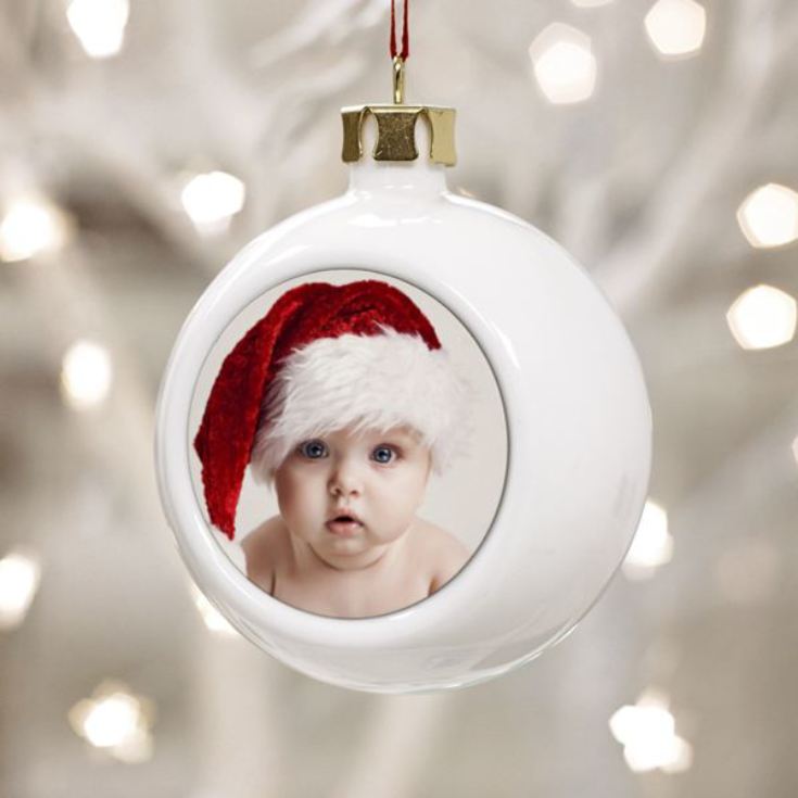 Personalised Photo Upload Christmas Bauble product image