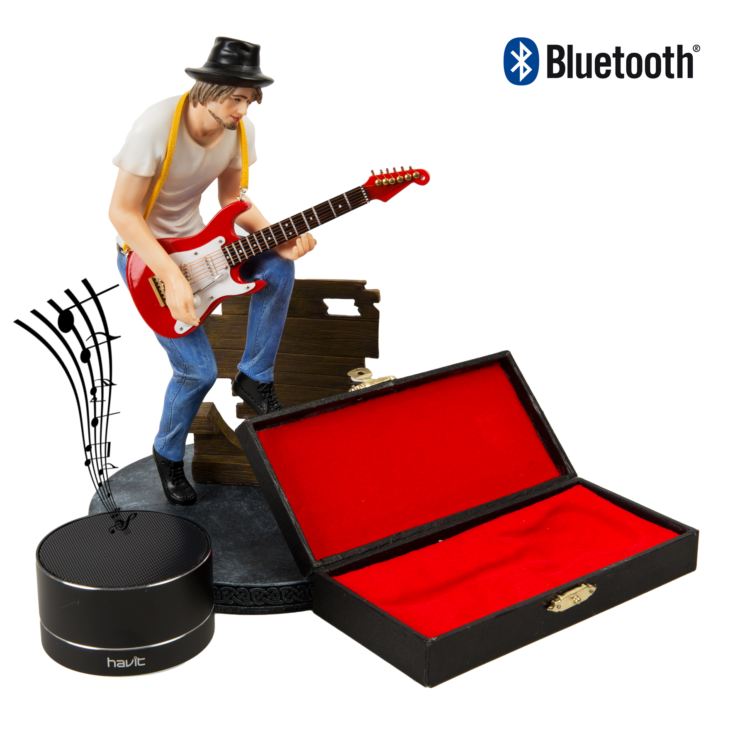 Musicology Blue Tooth Speaker Man Playing Guitar 25cm product image