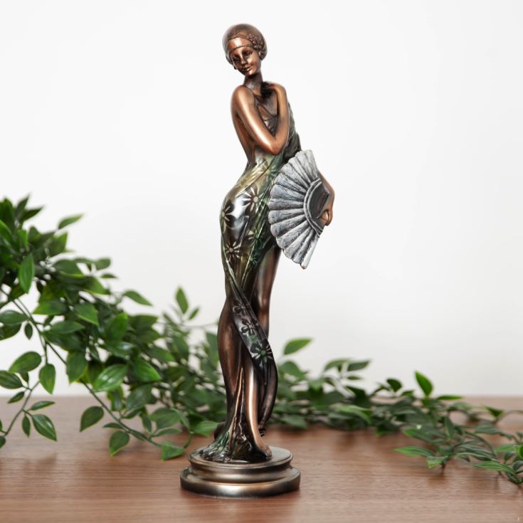Silhouette Collection Lady Figurine Bronze & Teal 32.5cm The Gift
