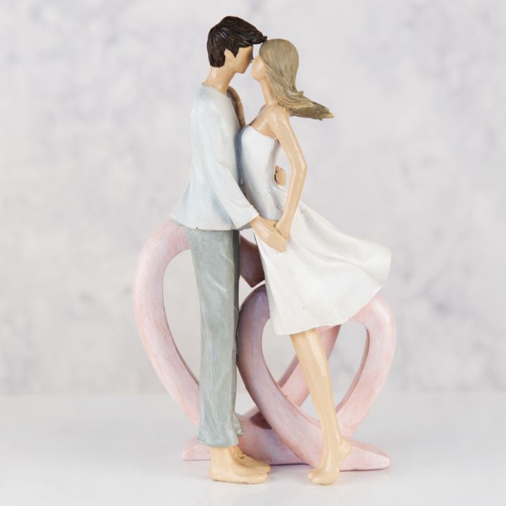 Resin Figurine - Couple Embracing Single Heart product image