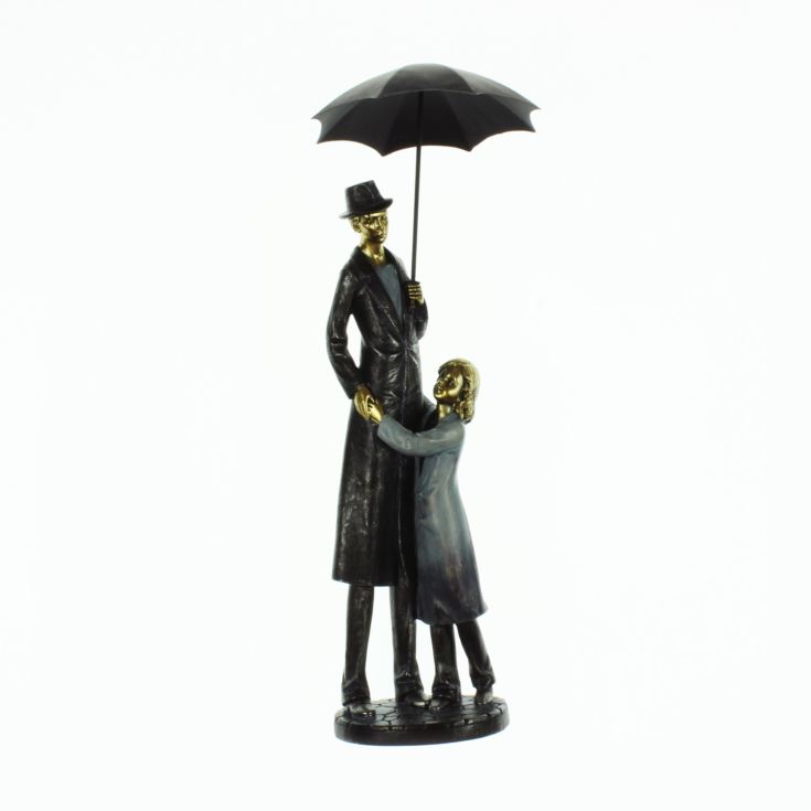 Rainy Day Figurine Father & Daughter Under Umbrella product image