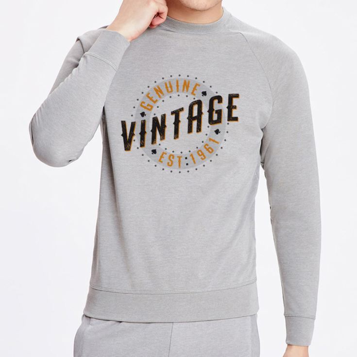 Mens 60th Birthday Vintage Grey Sweater product image