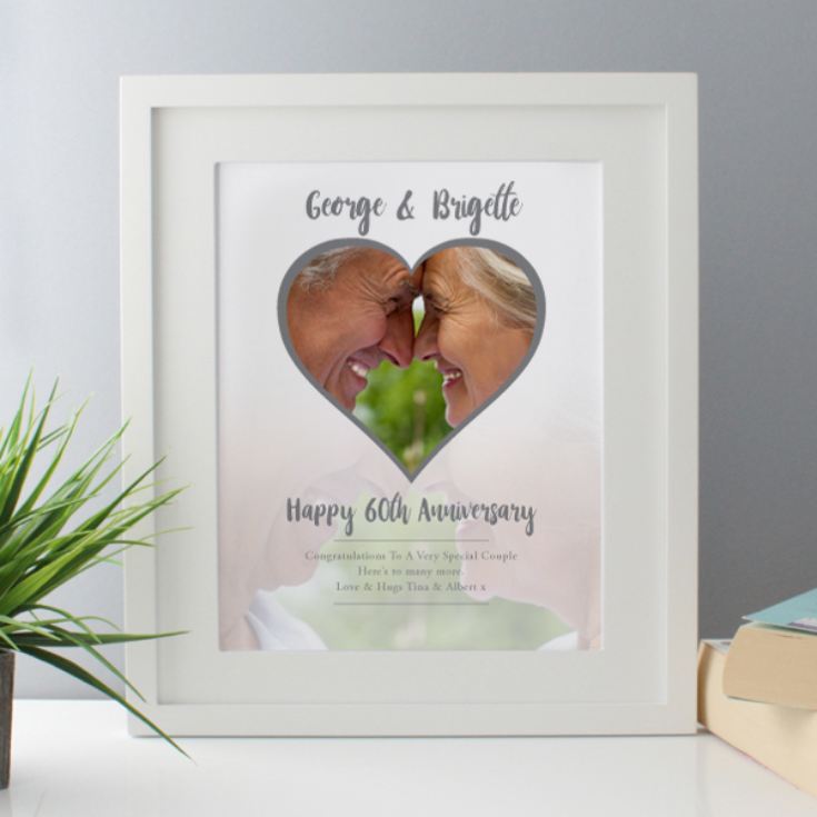 Personalised Diamond Wedding Anniversary Framed Photo Print The Gift