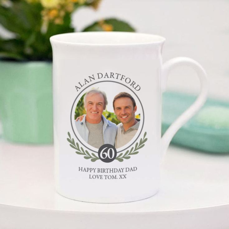 Personalised Photo Upload 60th Birthday Bone China Mug product image