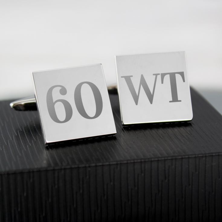 Personalised 60th Birthday Silver Plated Cufflinks product image