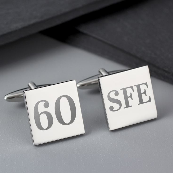 Personalised 60th Birthday Silver Plated Cufflinks product image